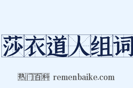 莎衣道人组词是什么意思的图片